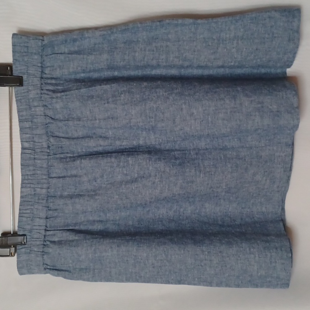 Loft Women's Blue Linen Blend Pull-on Skirt. Size L - Picture 7 of 8